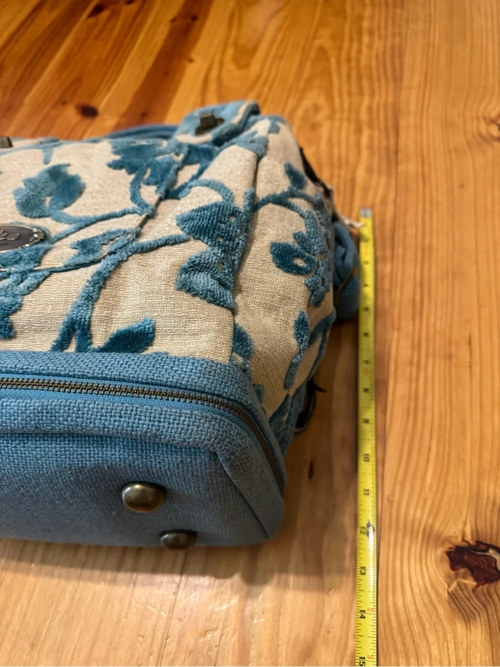 Petunia Pickle Bottom CAKE Society Satchel Blue Tapestry Diaper Bag Satchel